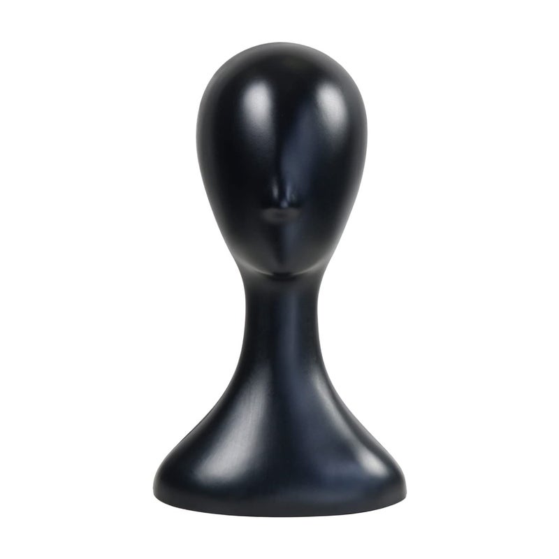 STUDIO LIMITED 16 Inch Studio Limited Professional Plastic Mannequin Head (Black), Durable Women Model Wig Stand Display Styling Making Display Holder with Jack for Hat, Mask, Headdress, Necklace - Image 1